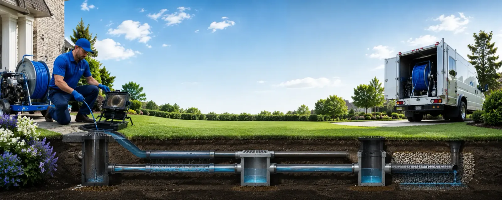 Outdoor drain cleaning information for Larsen, WI